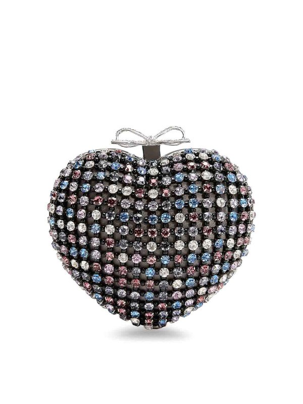 Self Portrait: clutches - Crystal Heart Clutch Bag