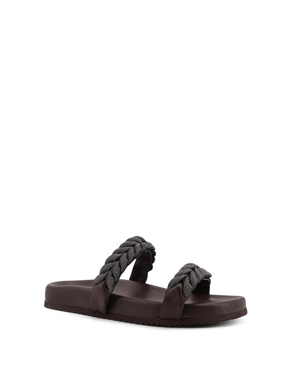 BRUNELLO CUCINELLI: Sandales online - Sandales - Marron Foncé