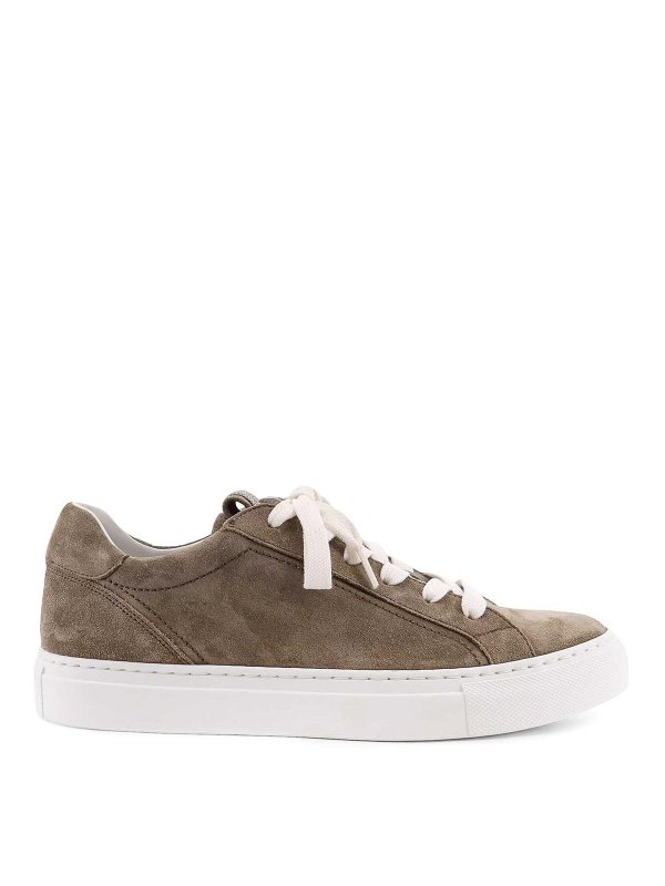 BRUNELLO CUCINELLI: trainers - Suede Sneakers With Mobile Details