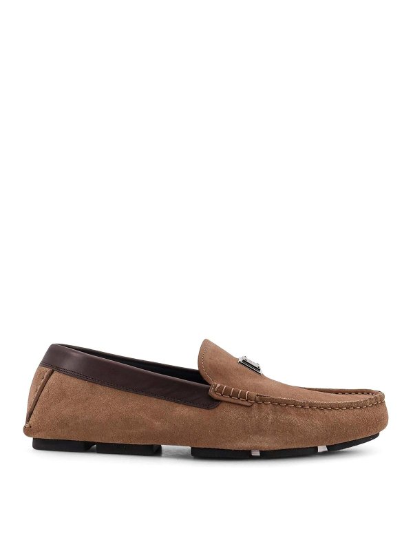 DOLCE & GABBANA: Mocassins & Chaussures bateau - Mocassins - Marron Foncé