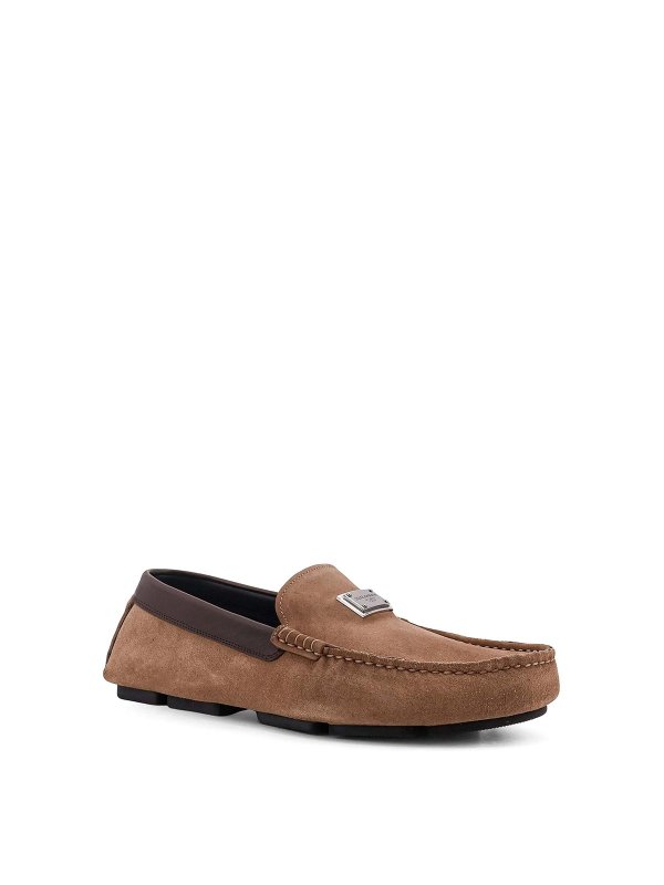 DOLCE & GABBANA: Mocassins & Chaussures bateau online - Mocassins - Marron Foncé