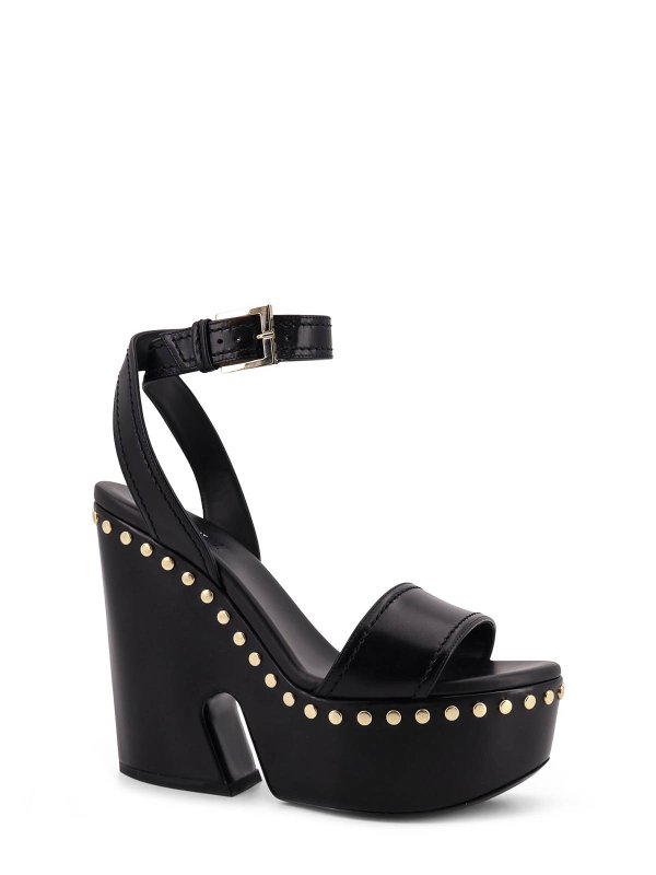 GIVENCHY: sandals online - Leather Sandals With Studs