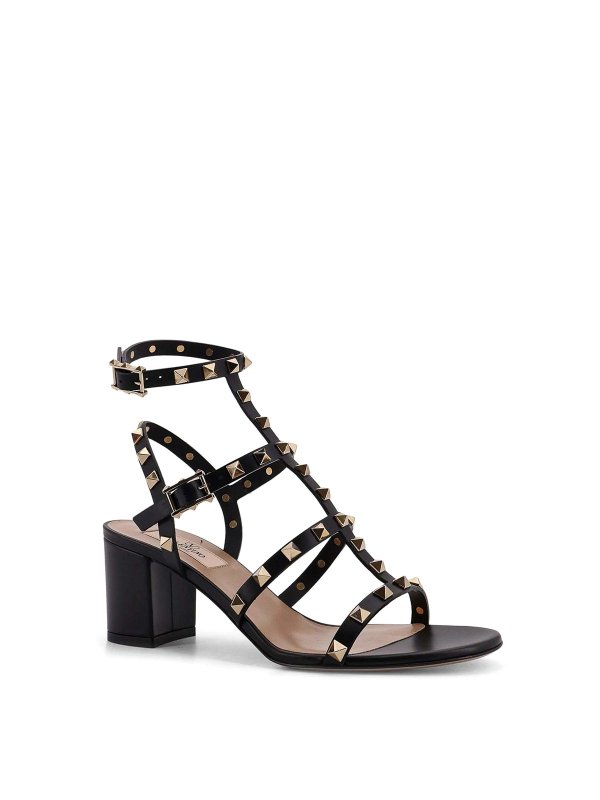VALENTINO GARAVANI: sandals online - Rockstud Leather Sandals With Iconic Studs