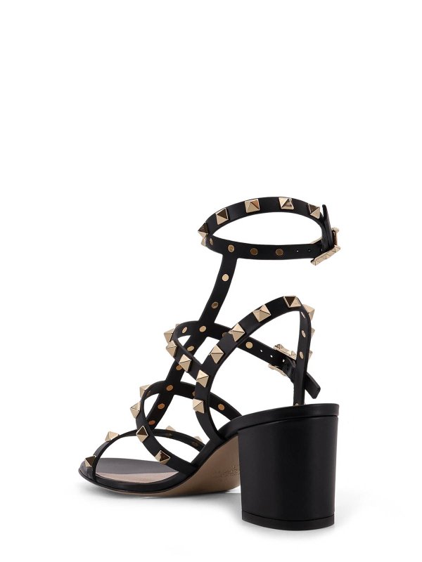 The Best Shops VALENTINO GARAVANI: sandals - Rockstud Leather Sandals With Iconic Studs