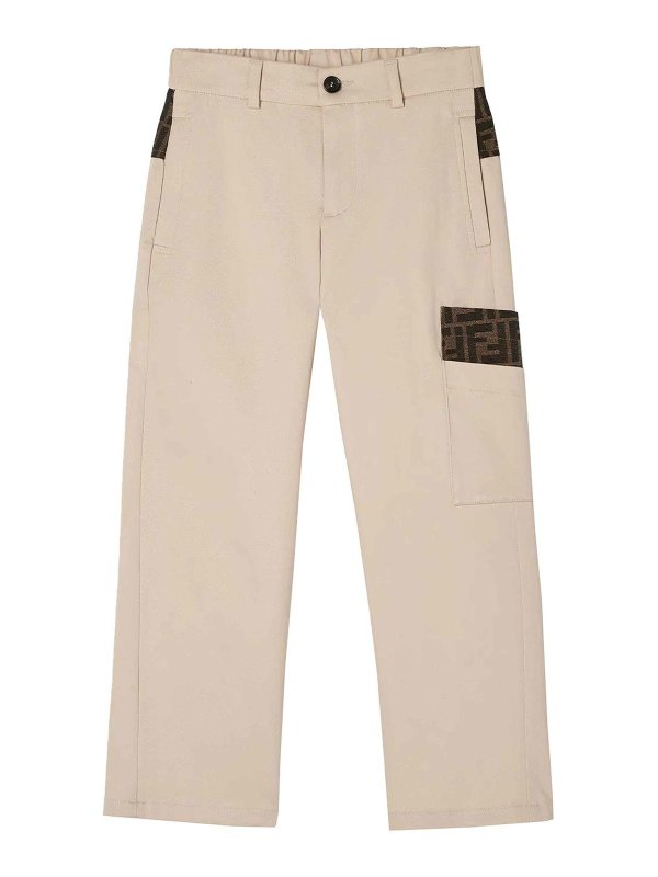 Fendi Jr: Pantalones casual - Pantalón Casual - Beis Claro
