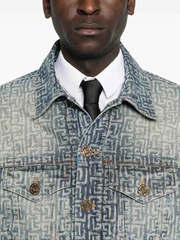 Balmain buy online デニムジャケット - ライトベージュ