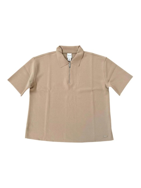 CALVIN KLEIN: Tops & Tank tops - Ss Tailored Knit Collar Zip Top