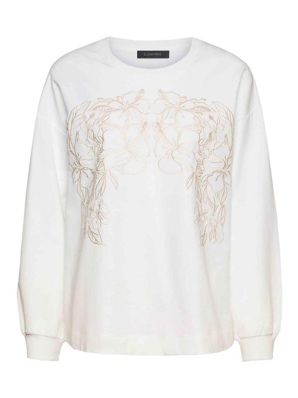 ELENA MIRO`: Sudaderas y suéteres - Sudadera - Crema