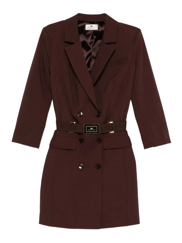 ELISABETTA FRANCHI: Robes courtes - Robe Courte - Marron