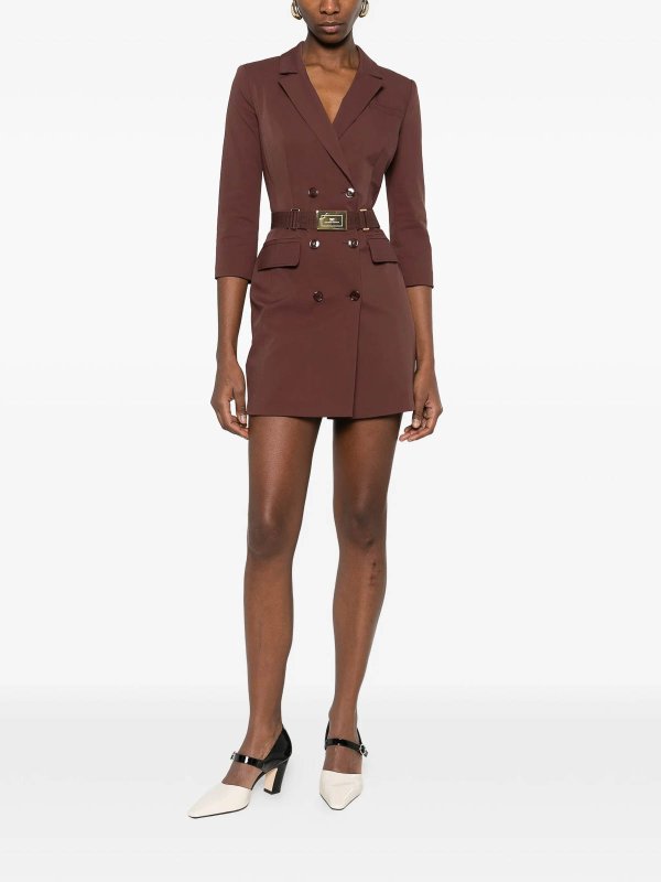 ELISABETTA FRANCHI: Robes courtes online - Robe Courte - Marron