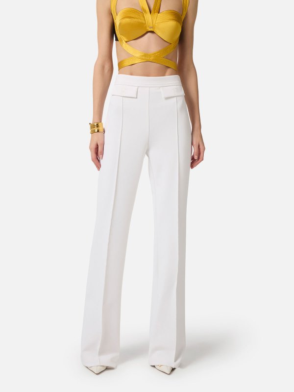 ELISABETTA FRANCHI: Pantalons casual online - Pantalons Décontractés - Crème