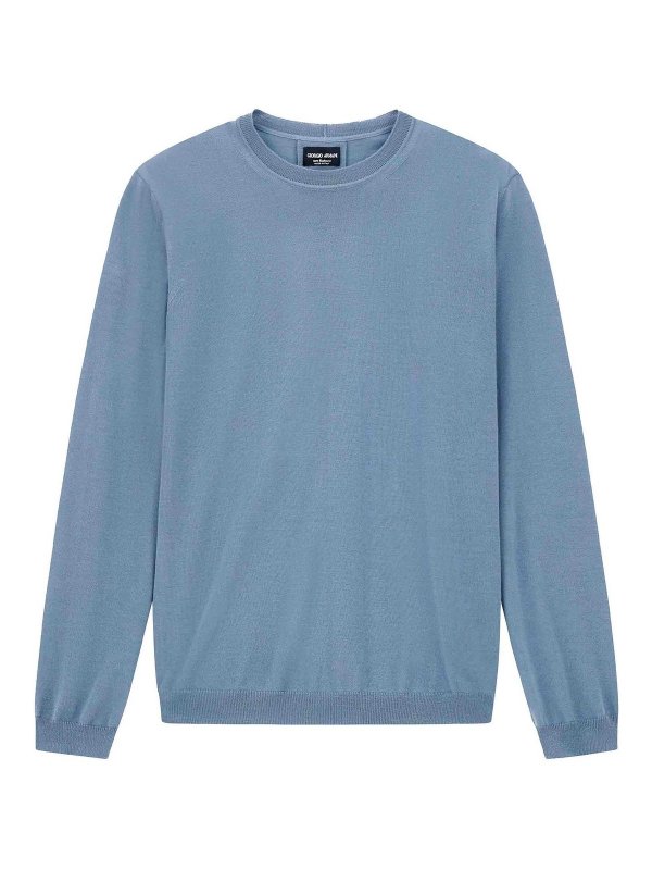 GIORGIO ARMANI: Suéteres con cuello pico - Suéter Cuello Redondo - Marrón Topo