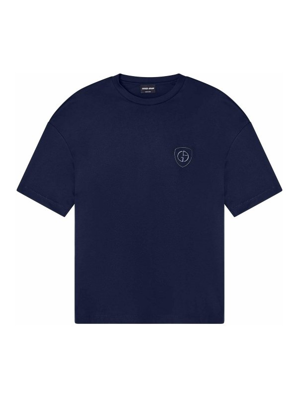 GIORGIO ARMANI: T-shirts - T-Shirt - Bleu Foncé