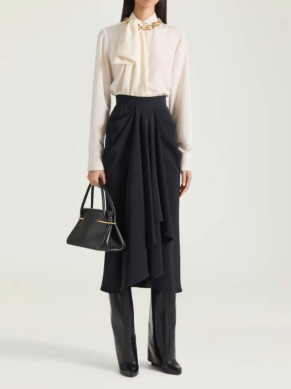 GIVENCHY: blouses online - Draped Bow Blouse