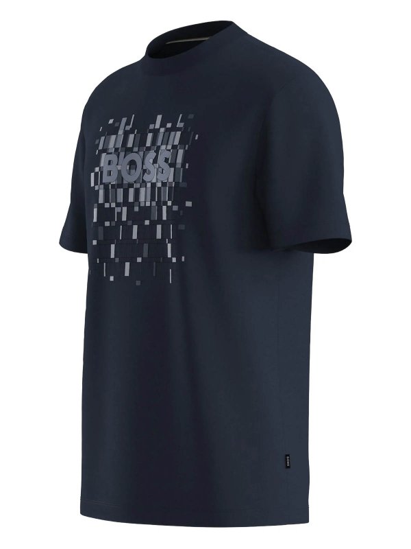 The Best Shops Hugo Boss: T-shirts - T-Shirt - Bleu Foncé
