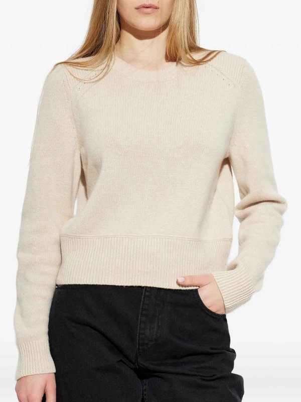 The Best Shops ISABEL MARANT: Strickpullover mit Rundhalsausschnitt - Rundhalspullover - Hellbeige