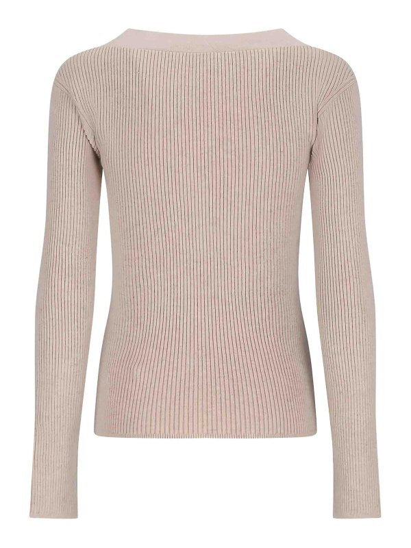 Max Mara: Strickpullover mit Rundhalsausschnitt online - Rundhalspullover - Beige