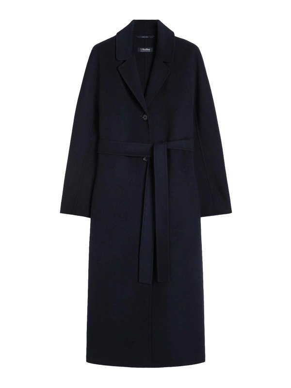 S MAX MARA: Knielange Mäntel - Knielanger Mantel - Blau