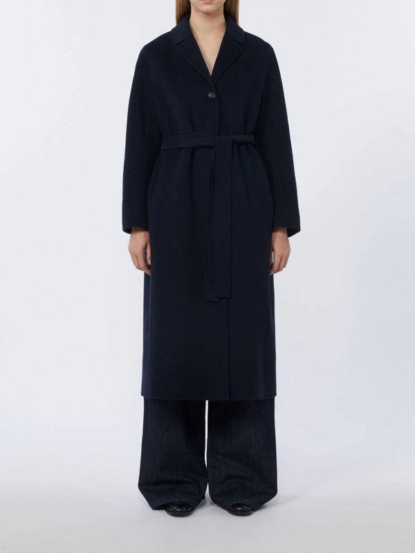 S MAX MARA: Knielange Mäntel online - Knielanger Mantel - Blau