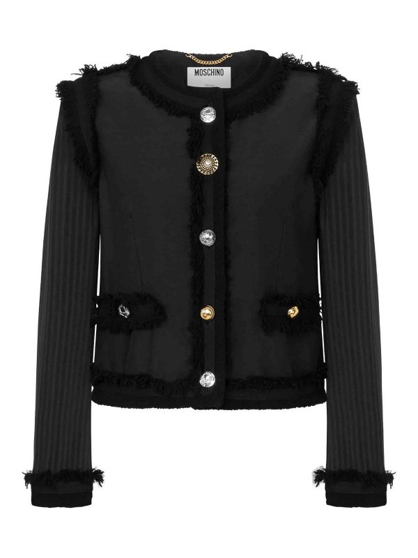 MOSCHINO: giacche casual - Giacca Boucle Stretch