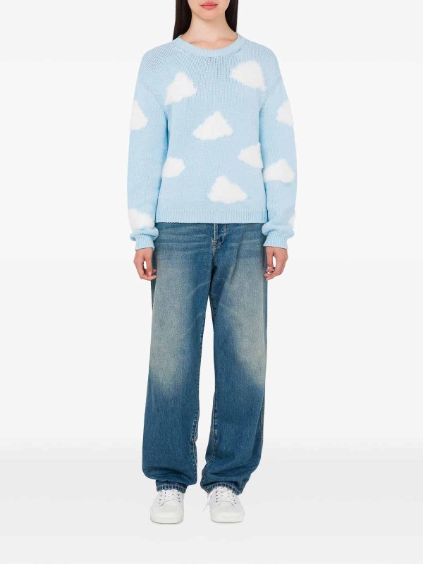 MOSCHINO: Pull col rond online - Pull Col Rond - Bleu Clair