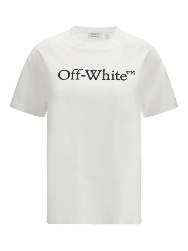 OFF-WHITE: t-shirts - Big Logo Bookish Regular Tee