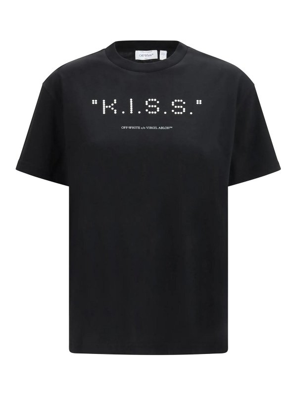 OFF-WHITE: t-shirts - Kiss Quote Reg Tee