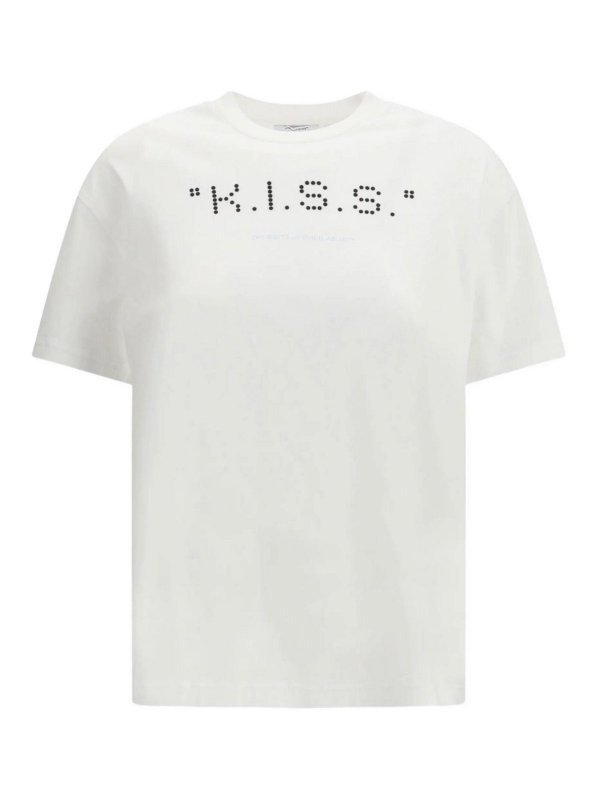 OFF-WHITE: t-shirts - Kiss Quote Reg Tee