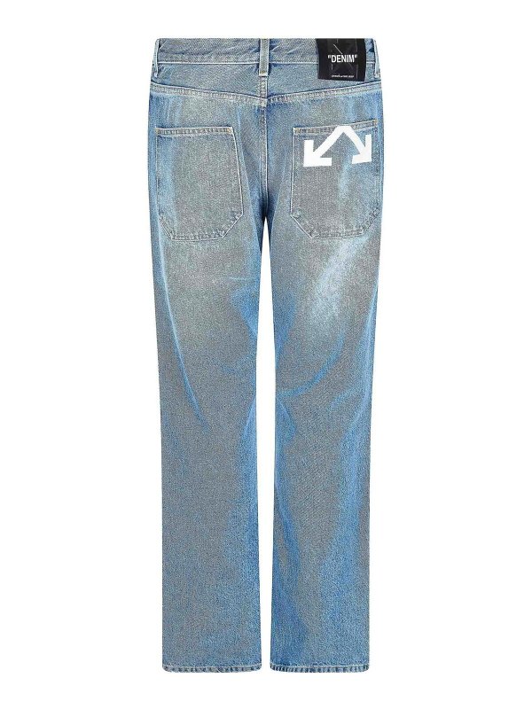OFF-WHITE: ストレートジーンズ online - ストレートジーンズ - ミディアムウォッシュ