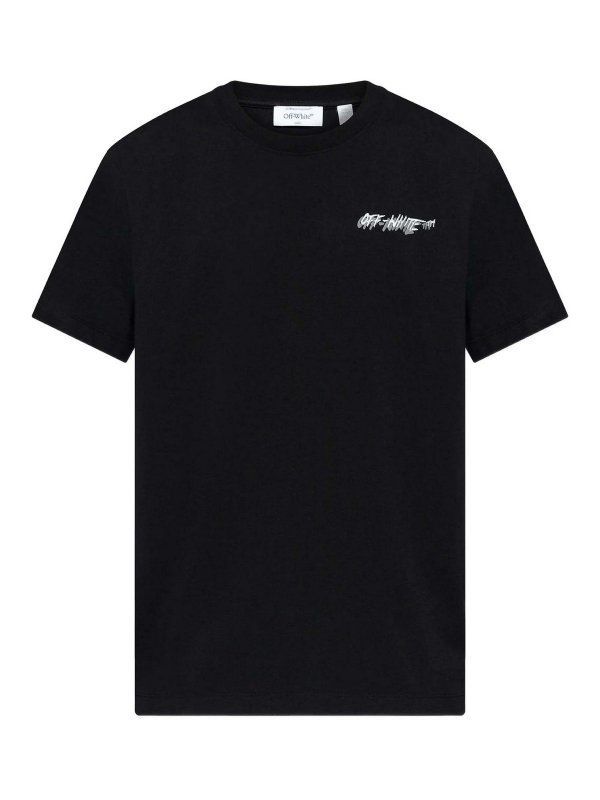 OFF-WHITE: t-shirts - Off Logo S/S Slim Tee
