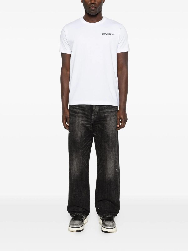 OFF-WHITE: t-shirt online - T-shirt slim S/S con logo spento