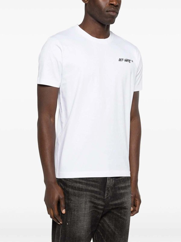 The Best Shops OFF-WHITE: t-shirt - T-shirt slim S/S con logo spento