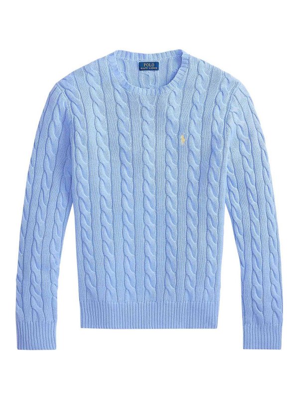 POLO RALPH LAUREN: Strickpullover mit Rundhalsausschnitt - Rundhalspullover - Blau