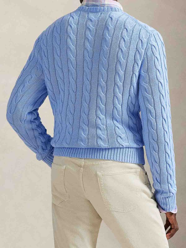 The Best Shops POLO RALPH LAUREN: Strickpullover mit Rundhalsausschnitt - Rundhalspullover - Blau