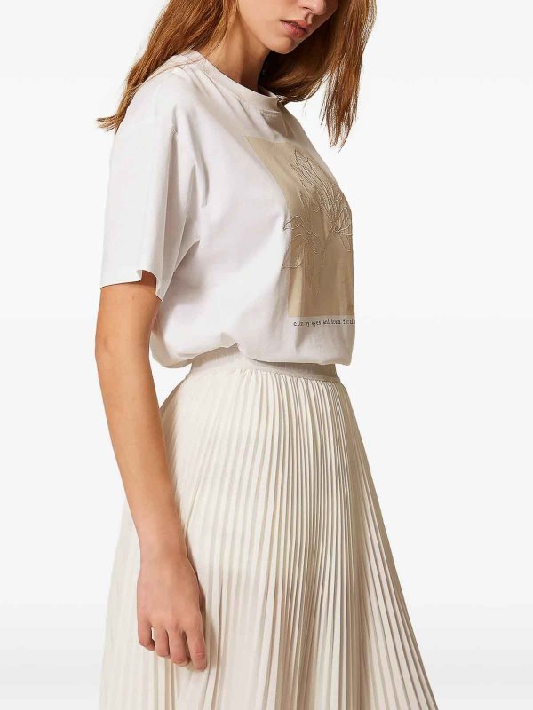 The Best Shops TWINSET: T-shirts - T-Shirt - Crème