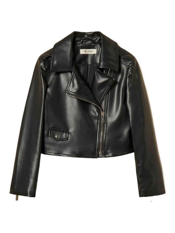 TWINSET: leather jacket - Leather jacket