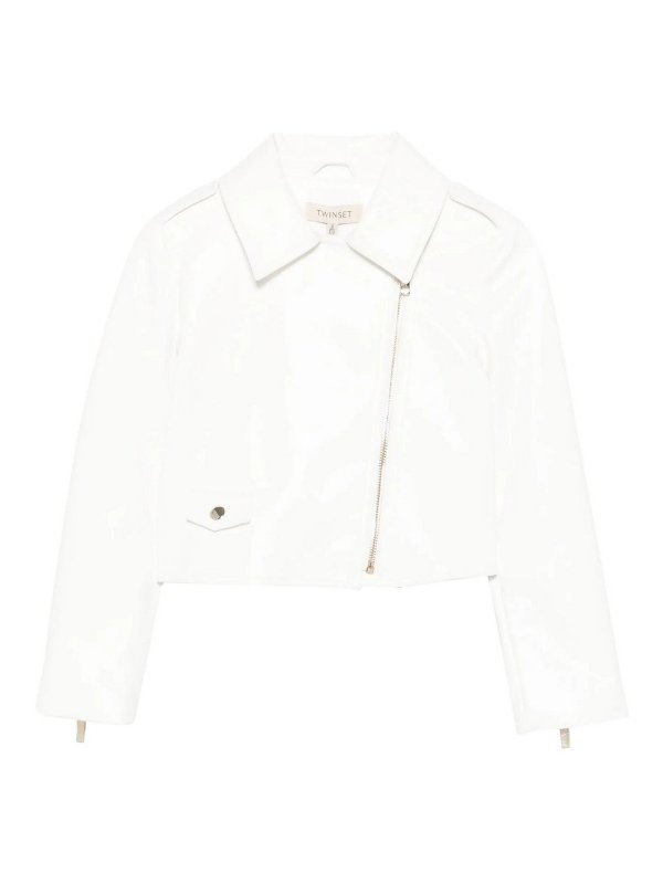 TWINSET: leather jacket - Leather jacket