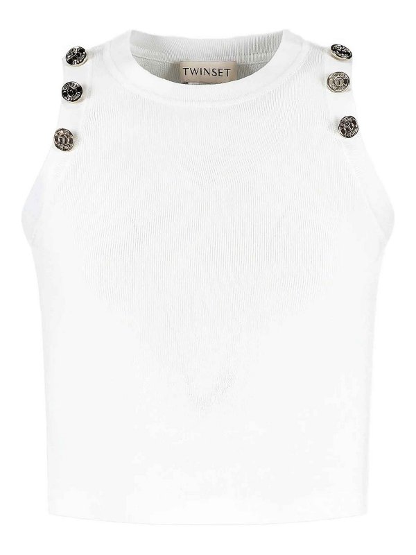 TWINSET: Tops und Tank Tops - Top - Creme