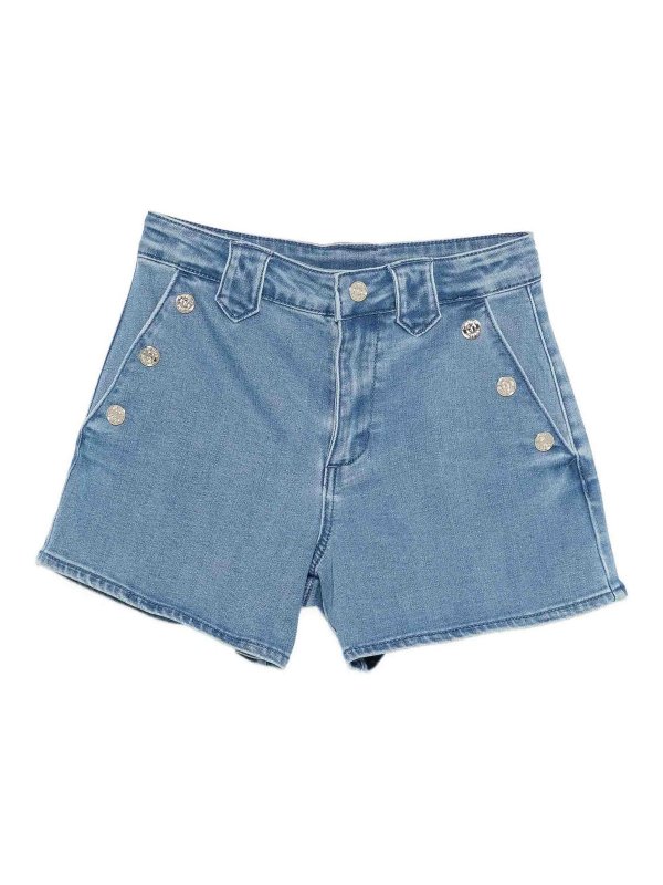 TWINSET: トラウザーショーツ - ショートパンツ - ミディアムウォッシュ