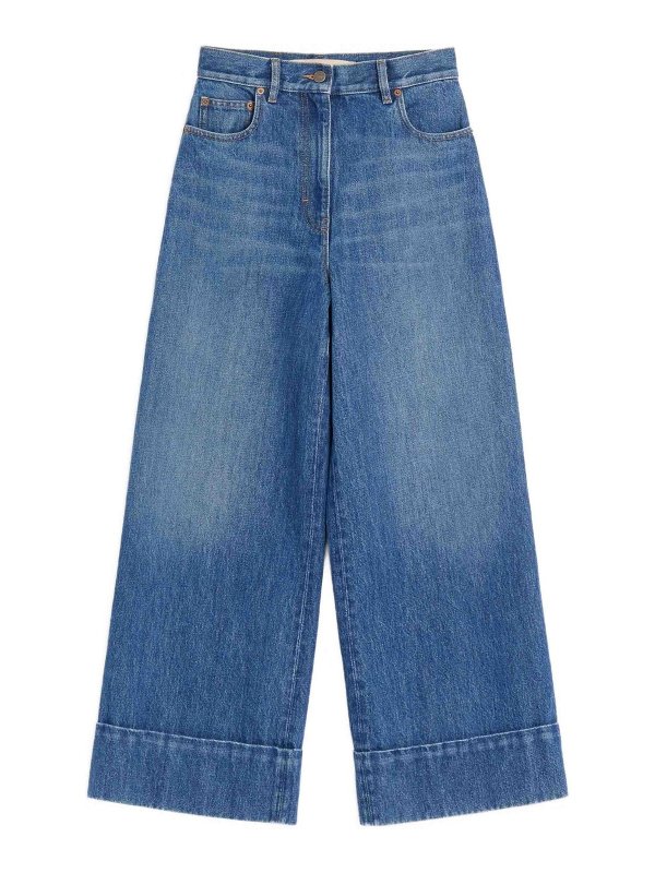 VALENTINO GARAVANI: straight leg jeans - Denim 5 Tasche