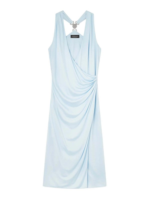 VERSACE: Knielange Kleider - Knielanges Kleid - Blau