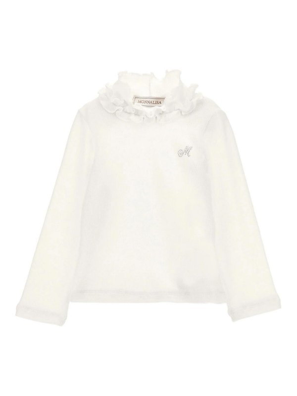 Monnalisa Bebè: Col roulé & Col polo - Pull Col Roulé - Blanc
