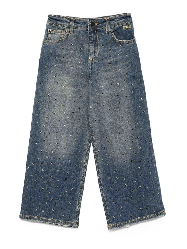 M.S.G.M. KIDS: Jeans Rectos - Vaqueros Rectos - Lavado Medio