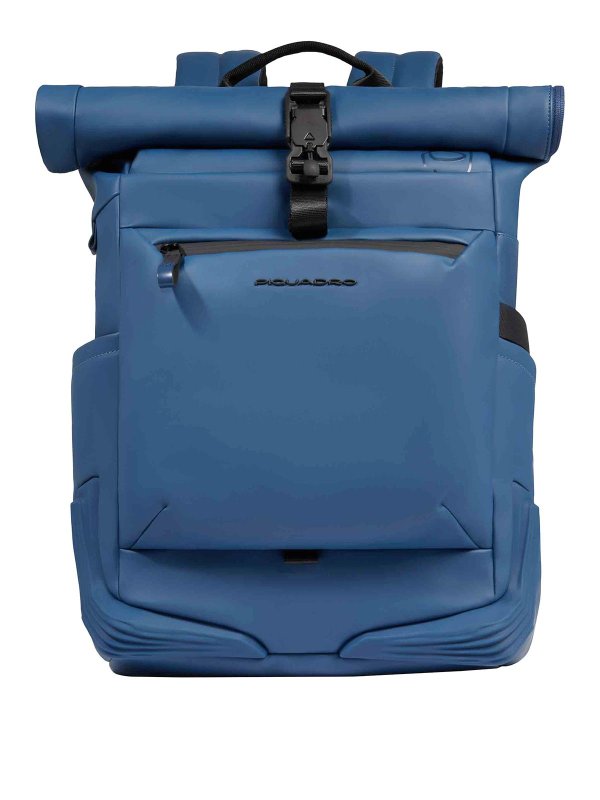 PIQUADRO: backpacks - Roll-Top Fabric Backpack
