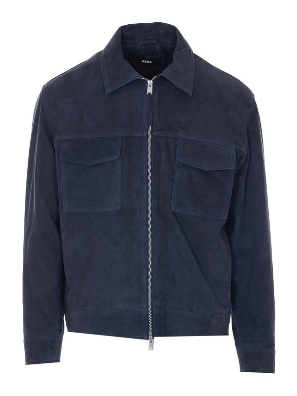 ARMA: レザージャケット - レザージャケット - ブルー