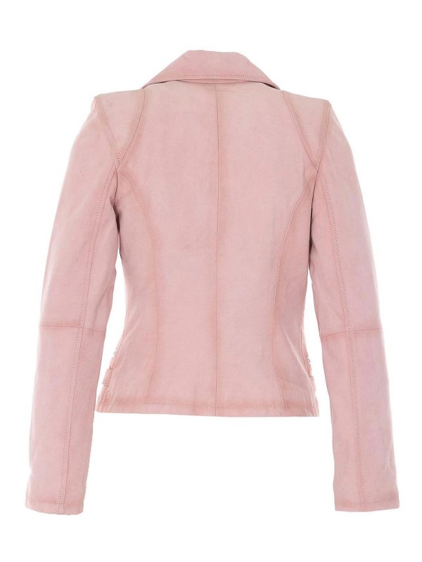 Bully: leather jacket online - Pink Suede Jacket