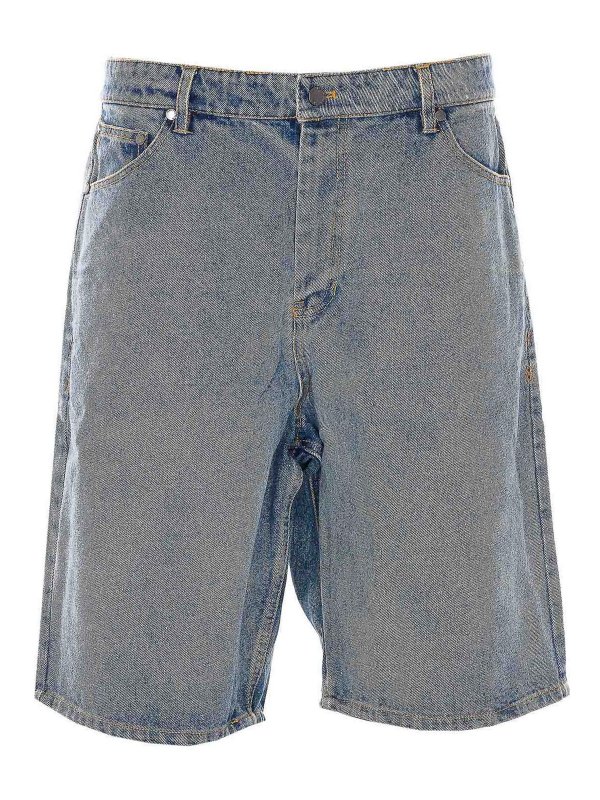 DAILY PAPER: pantaloni shorts - Pantaloncini con scudo compatto in denim