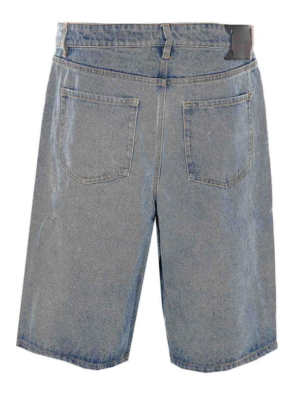 DAILY PAPER: pantaloni shorts online - Pantaloncini con scudo compatto in denim