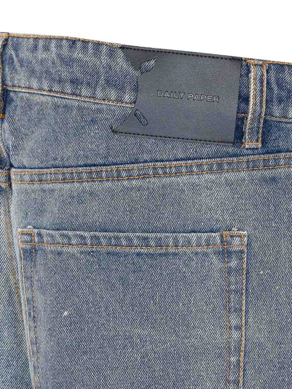 The Best Shops DAILY PAPER: pantaloni shorts - Pantaloncini con scudo compatto in denim