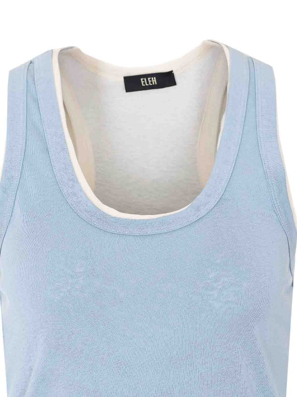 Parte superiore bianca e azzurra shop online: ELEH